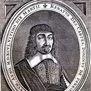 Rene Descartes (1596 - 1650), French philosopher and scientist, original engraving