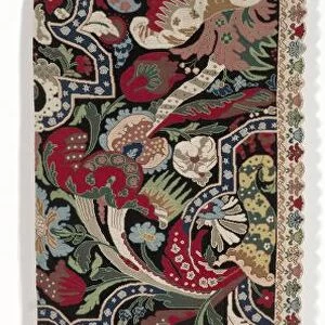 Right Half of a Pair of Needlework Bed Hangings in the Bizarre style, 1710-1720. Creator: Unknown