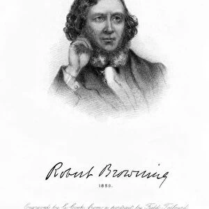 Robert Browning, English poet and playwright, 1859. Artist: G Cook