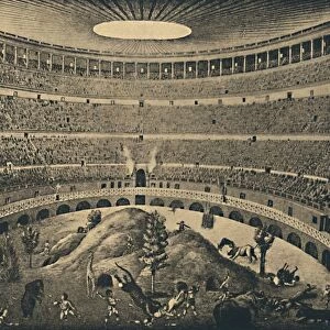 Roma - Colosseum - Reconstruction of a hunt of wild animals, 1910