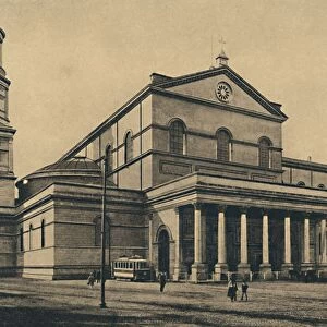 Roma - Side portico and bell tower of the Basilica of St. Paul without the Walls, 1910