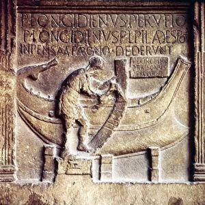 Roman Boat-Builder at work, on stele of Publius Longidienus, c2nd century