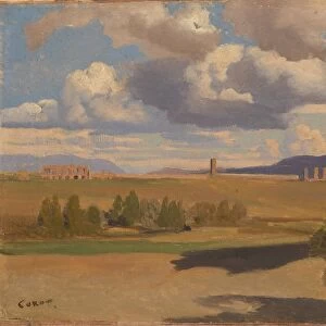The Roman Campagna, with the Claudian Aqueduct, c. 1826. Artist: Corot, Jean-Baptiste Camille (1796-1875)