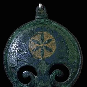 Romano-British copper alloy and enamel plate brooch, 2nd-3rd century
