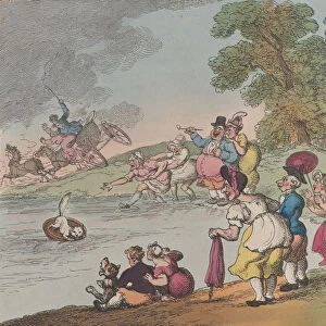 Rural Sports: Cat in a Bowl, April 24, 1811. April 24, 1811. Creator: Thomas Rowlandson