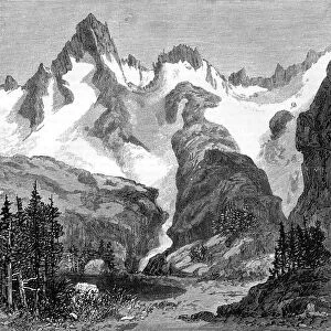 Rush Creek Glacier, on the eastern slopes of the Sierra Nevada, California, USA, 1875