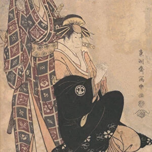 Sagawa Kikunojo III as the Courtesan Katsuragi, and Sawamura Sojuro, 1794. 1794