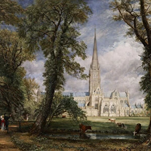 Salisbury Cathedral from the Bishops Garden, 1826. Artist: Constable, John (1776-1837)