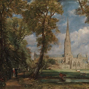Salisbury Cathedral from the Bishops Grounds, ca. 1825. Creator: John Constable