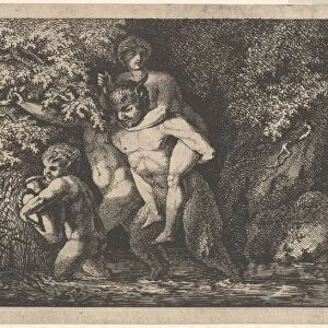 Satyr family, on the move, 18th Century. Creator: Salomon Gessner