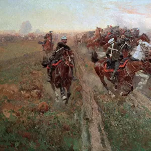 Scene from the Battle of Kuryuk-Dara in July 1854, 1900. Artist: Franz Roubaud