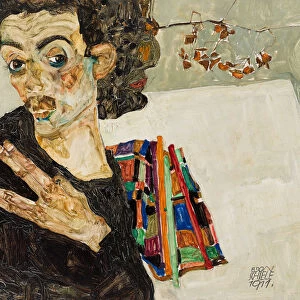 Self-Portrait, 1911. Creator: Schiele, Egon (1890-1918)