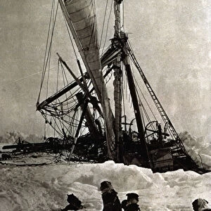 Shackleton Expedition, the ship Endurance imprisoned by the ice is slowly sinking