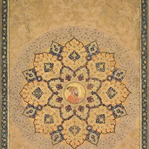 Shamsa (sunburst) with portrait of Aurangzeb (1618-1707), from the Emperors Album…