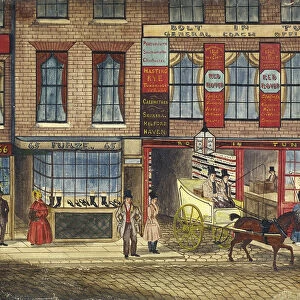 Shops in Fleet Street, London, c1835