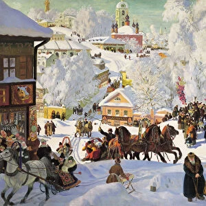 Shrovetide, 1919. Artist: Boris Mikhajlovich Kustodiev