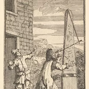 Sidrophel Examining the Kite Through His Telescope (Seventeen Small Illustrations for S