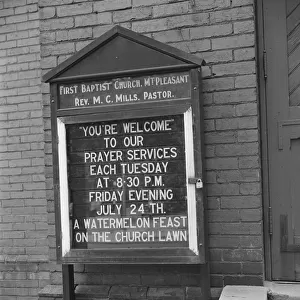 Sign in front of a church, Washington, D. C. 1942. Creator: Gordon Parks