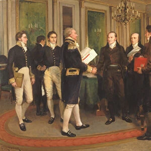 The Signing of the Treaty of Ghent, Christmas Eve, 1814, 1914. Creator: Amedee Forestier
