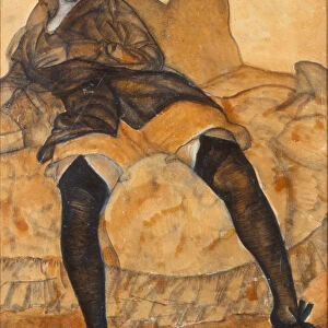 A sitting woman, c. 1918. Artist: Grigoriev, Boris Dmitryevich (1886-1939)