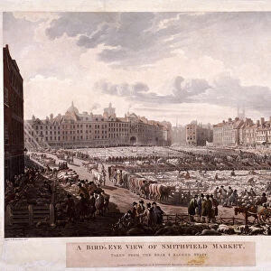 Smithfield Market, London, 1811. Artist: Thomas Rowlandson