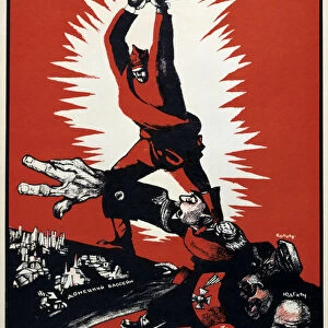 Soviet political poster, 1920. Artist: Dmitriy Stakhievich Moor
