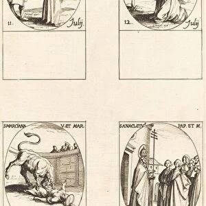 St. Abundius; St. Galbertus; St. Marciana; St. Anacletus. Creator: Jacques Callot