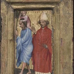 St. Christopher and St. Erasmus; St. Barbara and another female saint, c. 1424. Creator: Unknown