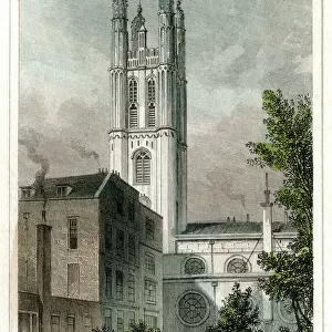St Michaels Church, Cornhill, City of London, c1830. Artist: W Watkins