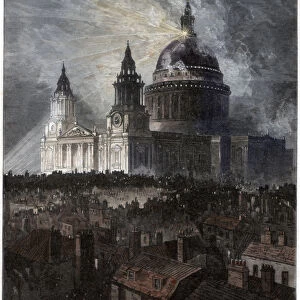 St Pauls Cathedral on Thanksgiving Day, 1872