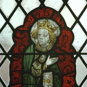 Stained glass of St Edward the Confessor, 15th century