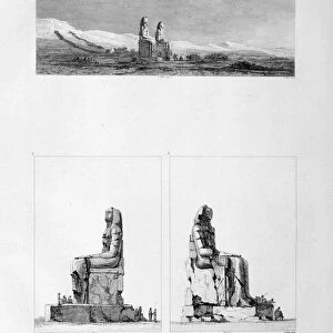 Statues of Memnon, Thebes, Egypt, c1808. Artist: L Petit