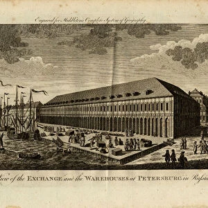 Stock exchange in Saint Petersburg, 1778. Artist: Anonymous