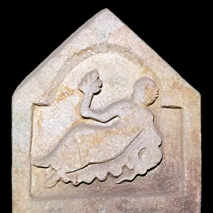 Stone relief showing the British water-goddess Coventina, 2nd century