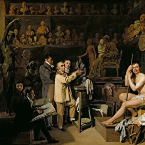 The Studio of Jean Antoine Houdon (1741-1828), after 1803. Artist: Boilly, Louis-Leopold (1761-1845)
