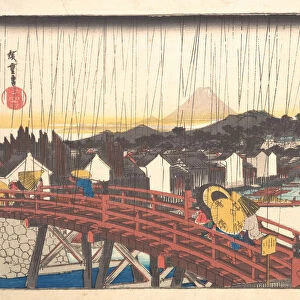 Sunshower at Nihonbashi, 1833-34. 1833-34. Creator: Ando Hiroshige