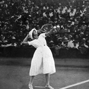 Suzanne Lenglen winning her first championship at Wimbledon, 1919, (1930)