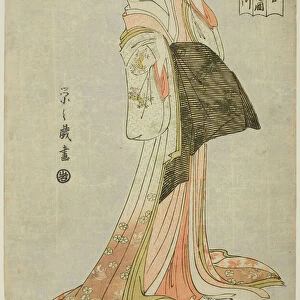 Takigawa of the Ogiya in the First Sale of the New Year (Hatsu uri zashiki no zu), c. 1794/95. Creator: Hosoda Eishi