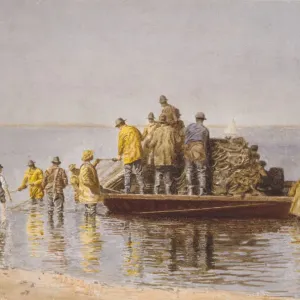 Thomas Eakins' Taking Up the Net Print, 1881 Thomas Eakins' Taking Up the Net Print, 1881