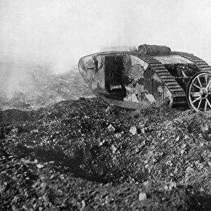 A tank in action on the Western Front, Somme, France, First World War, 1914-1918, (c1920)