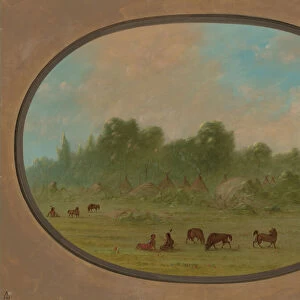 Tawahquena Village, 1861 / 1869. Creator: George Catlin