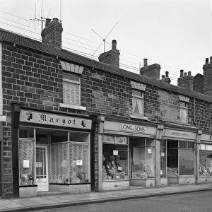 A terrace of late Vistorian shops in Bank Street, Mexborough, South Yorkshire, 1963