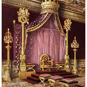 Throne room in the Palace of Fontainebleau, France, 1911-1912. Artist: Edwin Foley