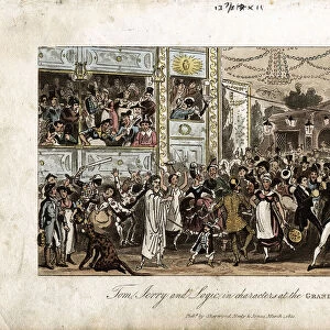 Tom, Jerry and Logic at the Grand Carnival, 1821. Artist: George Cruikshank