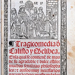 Tragicomedy of Calixto and Melibea by Fernando de Rojas, cover of the printed edition