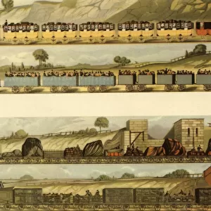 Travelling on the Liverpool and Machester Railway, 1831, (1945). Creator: SG Hughes