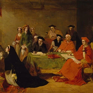 The Trial of Queen Catherine of Aragon, 1848. Creator: Henry Nelson O Neil