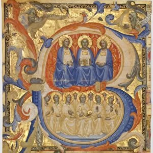 The Trinity in an Initial B, Probably 1387. Creator: Master of the Codex Rossiano (Sienese