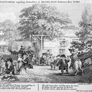 Undertakers regaling themselves at Deaths Door, Battersea, London, 1801