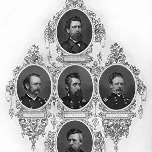 Union generals of the Department of the Mississippi, American Civil War, 1862-1867. Artist: J Rogers